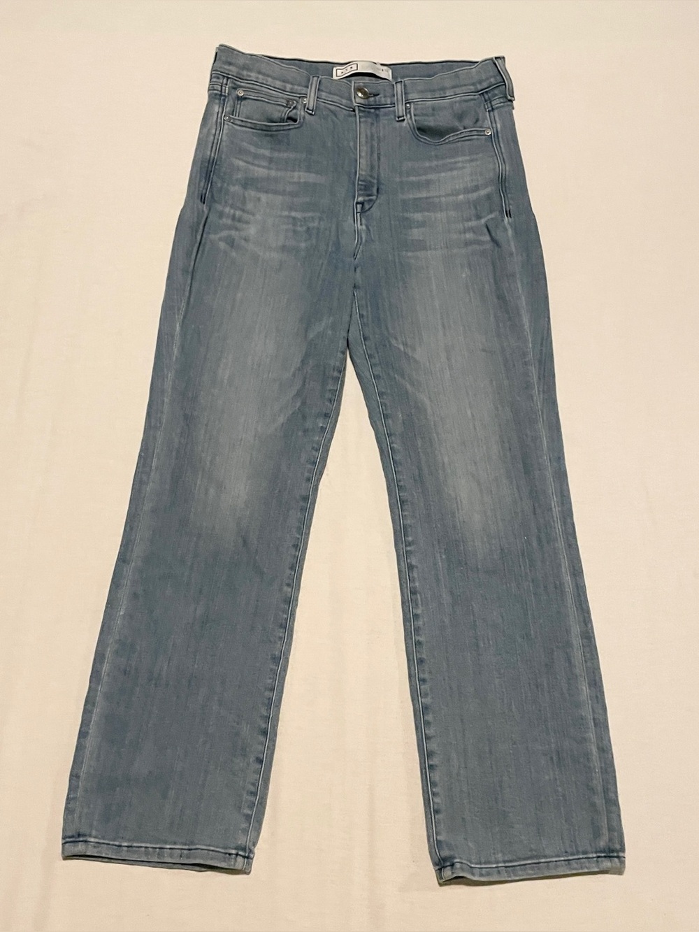 AYR The Pop High Rise Straight Leg Jeans in Light Wash Blue Size 31